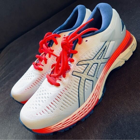 New ASICS GEL-Kayano 25 Running Shoes White Navy - Picture 10 of 11